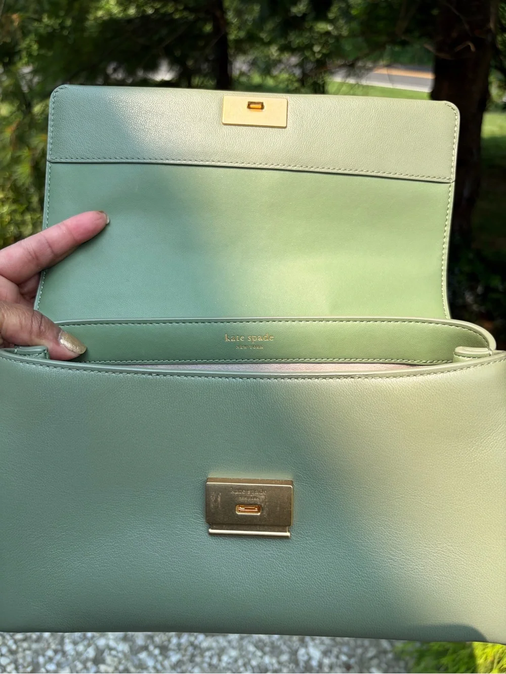 Kate Spade New York Sage Green Leather Shoulder Bag ♠️
